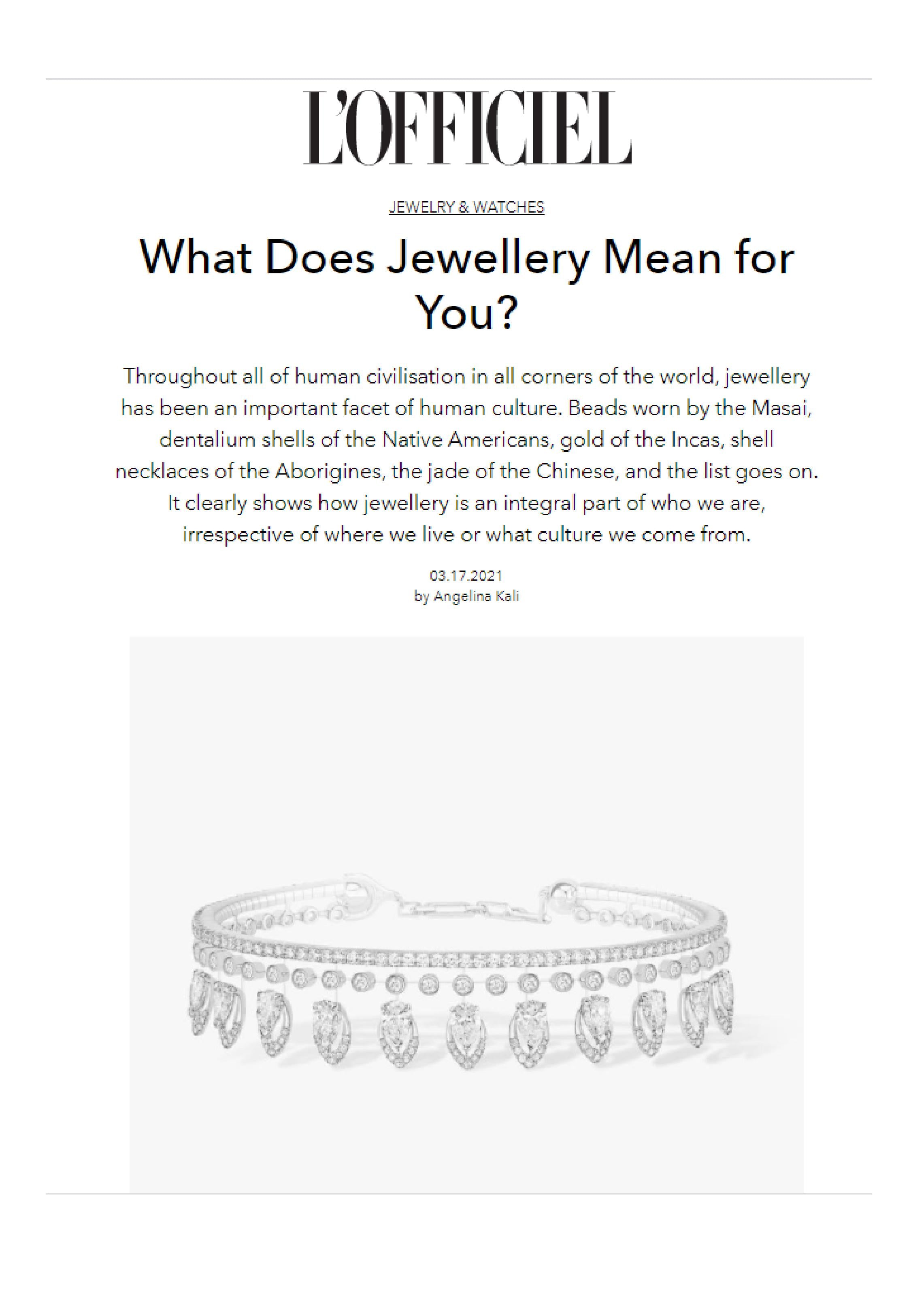 What does jewelry mean for you?- L'Officiel