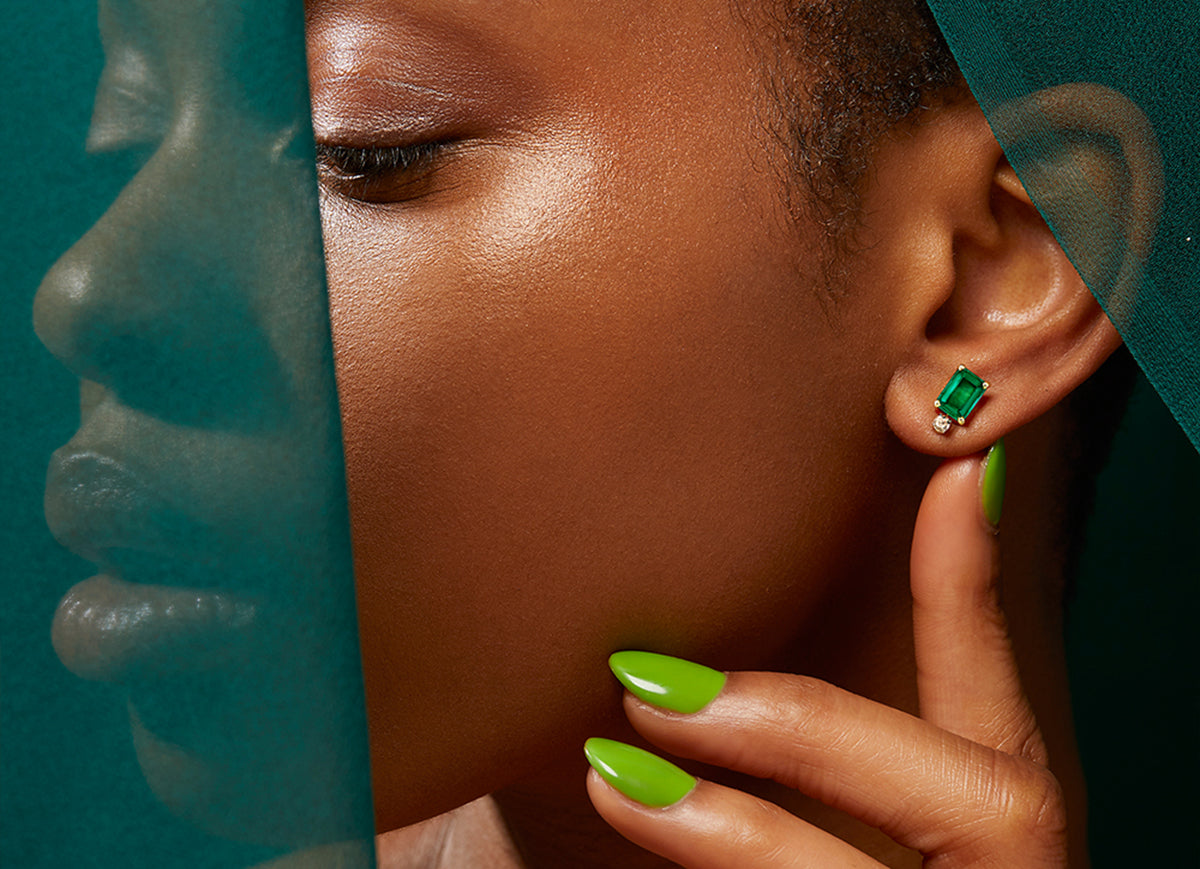 J’aime Emerald Earrings & Studs